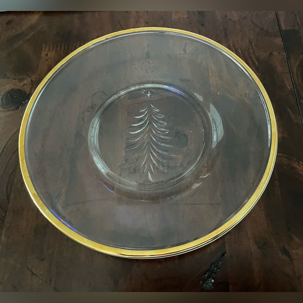 Holiday Gold Indiana Glass Christmas Plate